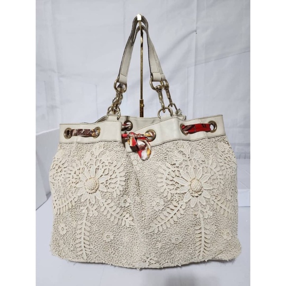 Authentic Gucci Positano Scarf Raffia Tote Bag Off-White - Picture 1 of 11